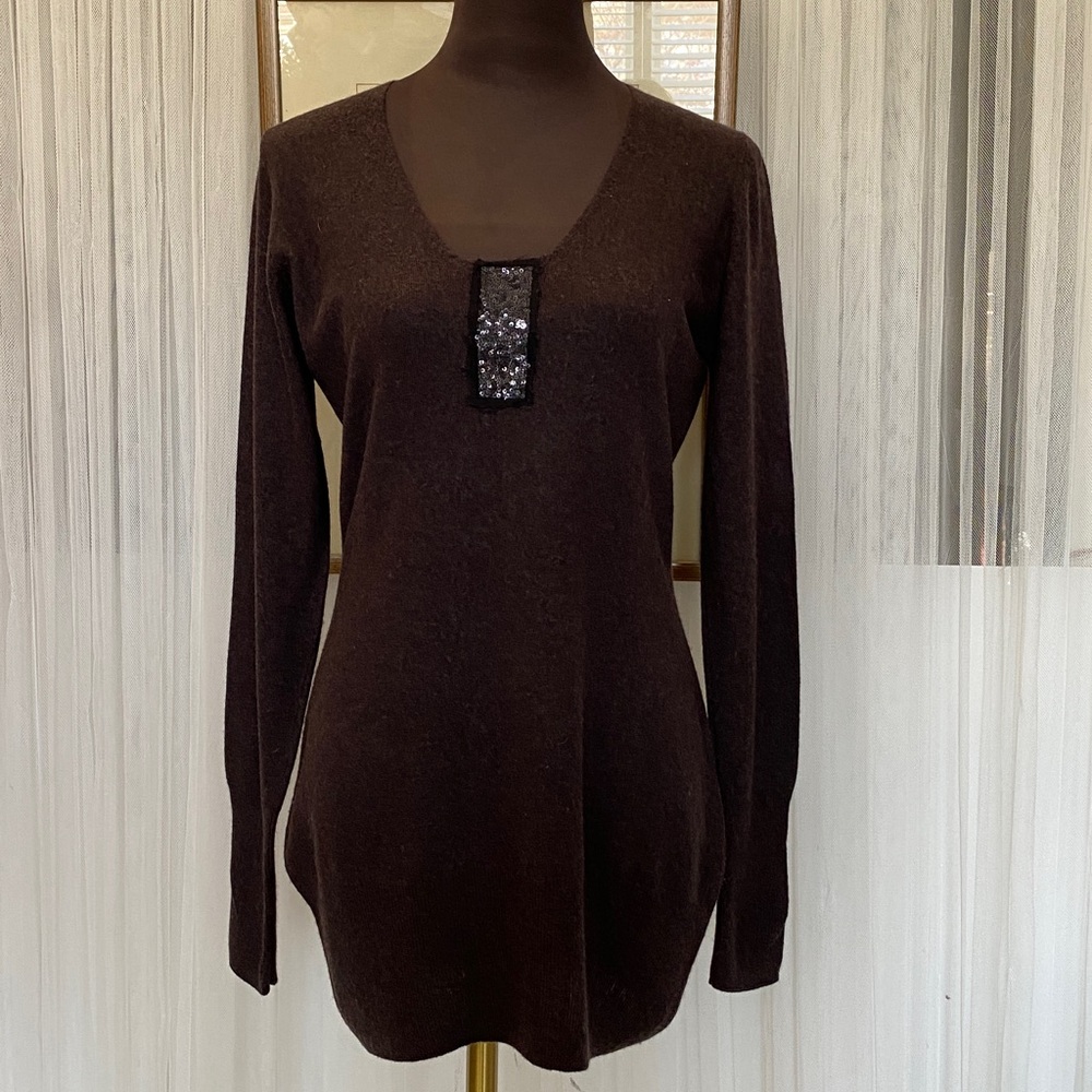 Blacky Dress Berlin Pullover Wool Elegant Black Long Sleeves with Sequin Detail